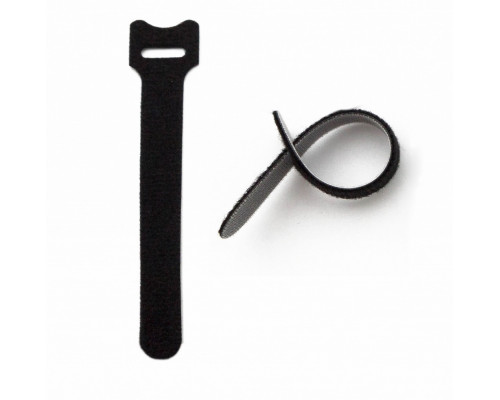 Стяжка кабельная на липучке Hyperline WASN, открывающаяся, 15 мм Ш, 135 мм Д, 10 шт, материал: полиамид, цвет: чёрный
