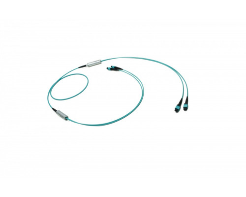 Комм. шнур оптический Eurolan, MTP/MTP, OM3 50/125, LSZH (нг(A)-HF), 100м, Ø 5,5мм, бирюзовый  хвостовик, цвет: бирюзовый