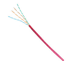 Кабель витая пара BNH, LSZH (нг(A)-HF), UTP, кат. 5е, проводник Ø 0,51мм, 305м, коробка, тип прокладки: внутри зданий, цвет: красный, Россия
