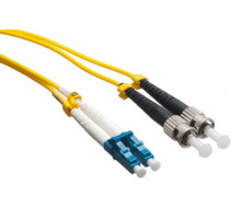 Комм. шнур оптический Hyperline, Duplex ST/LC (UPC), OS2 9/125, LSZH, 5м, Ø 2мм, синий хвостовик, цвет: жёлтый