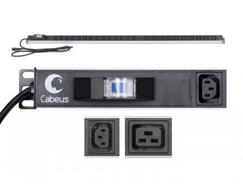 Блок розеток для 19" шкафов 10А Cabeus PDU-16-14C13-10C19-B-C14 10 розеток