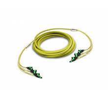 Комм. шнур оптический Eurolan, MTP/MTP, OS2 9/125, LSZH (нг(A)-HF), 100м, Ø 8,4мм, зелёный хвостовик, цвет: жёлтый