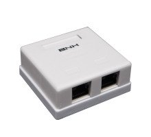 Розетка компьютерная BNH, 2x RJ45, кат. 5е, экр., внешняя, цвет: белый, (B402.2-5E-OB)