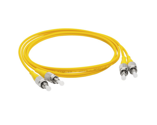 Комм. шнур оптический Lanmaster, Duplex FC/FC (UPC/UPC), OS2 9/125, LSZH, 1м, металл хвостовик, цвет: жёлтый