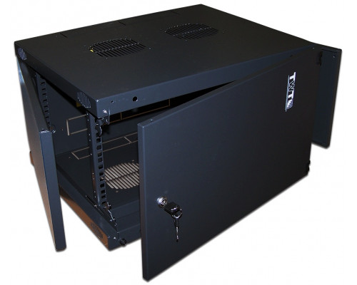 Шкаф телекоммуникационный настенный TWT Next, 19", 15U, 823х550х450 мм (ВхШхГ), дверь: металл, разборный, цвет: чёрный