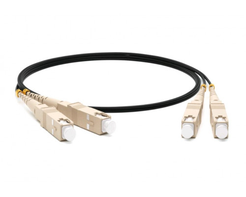 Комм. шнур оптический Hyperline, Duplex SC/SC, OM2 50/125, LSZH, 3м, Ø 2мм, бежевый хвостовик, цвет: чёрный