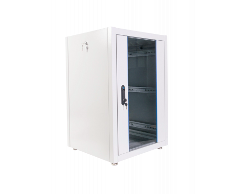 Шкаф телекоммуникационный напольный ЭКОНОМ 18U (600 × 600) дверь стекло, дверь металл