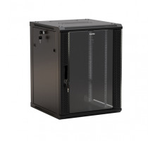 Шкаф телекоммуникационный настенный Hyperline TWB, 19", 18U, 908х600х450 мм (ВхШхГ), дверь: стекло, разборный, цвет: чёрный