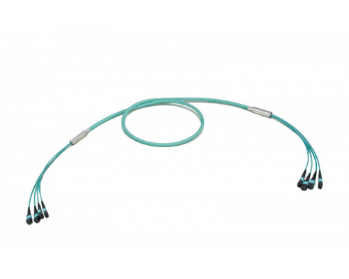 Комм. шнур оптический Eurolan, MTP/MTP, OM3 50/125, LSZH (нг(A)-HF), 1м, Ø 5,5мм, бирюзовый  хвостовик, цвет: бирюзовый