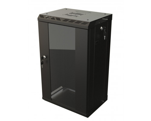 Шкаф телекоммуникационный настенный Hyperline TDB, 10", 6U, 367х370х300 мм (ВхШхГ), дверь: стекло, разборный, цвет: чёрный