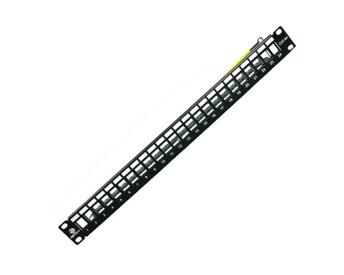 Комм. патч-панель BNH, 19", 1HU, портов: 24 х Keystone Jack, кат. 5-7, универсальная, экр., цвет: чёрный, stp, (B102.1-24-0-STP-UNB)