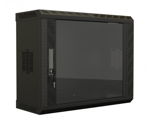 Шкаф телекоммуникационный настенный Hyperline TWS, 19", 15U, 1086х600х250 мм (ВхШхГ), дверь: стекло, разборный, цвет: чёрный