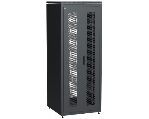 Шкаф серверный напольный ITK LINEA N, IP20, 42U, 2055х800х800 мм (ВхШхГ), дверь: двойная распашная, перфорация, боковая панель: сплошная съемная, разб