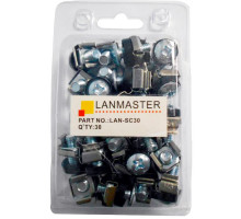 Комплект крепежа Lanmaster, винт m8, квадратная гайка, шайба (30 шт), цвет: сталь
