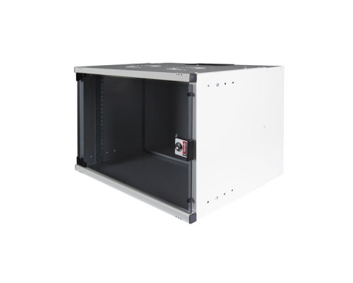 Шкаф телекоммуникационный настенный Lande EURObox, 19", 12U, 592х540х400 мм (ВхШхГ), дверь: стекло, разборный, цвет: серый