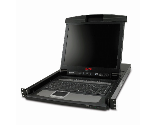 Переключатель KVM APC, портов: 16, 44х480х634 мм (ВхШхГ), USB, PS/2, цвет: чёрный