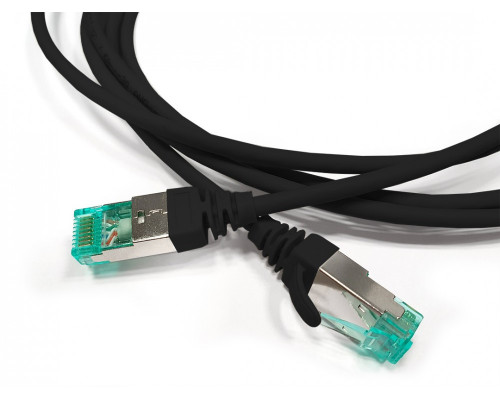 Шнур комм. Hyperline, кат. 6A, экр., S/FTP, RJ45/RJ45, LSZH, AWG30 1м, чёрный