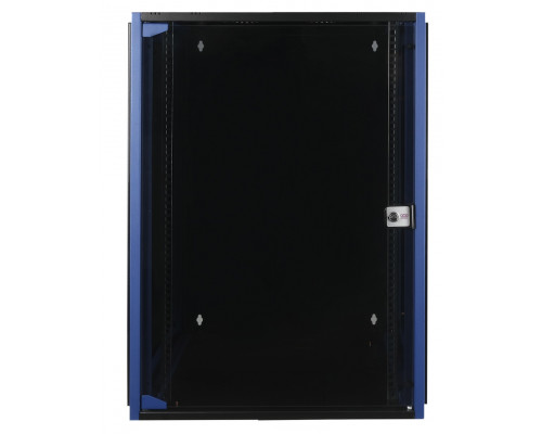 Шкаф телекоммуникационный настенный Datarex, 19&quot;, 18U, 757х600х450 мм (ВхШхГ), дверь: стекло, разборный, цвет: чёрный