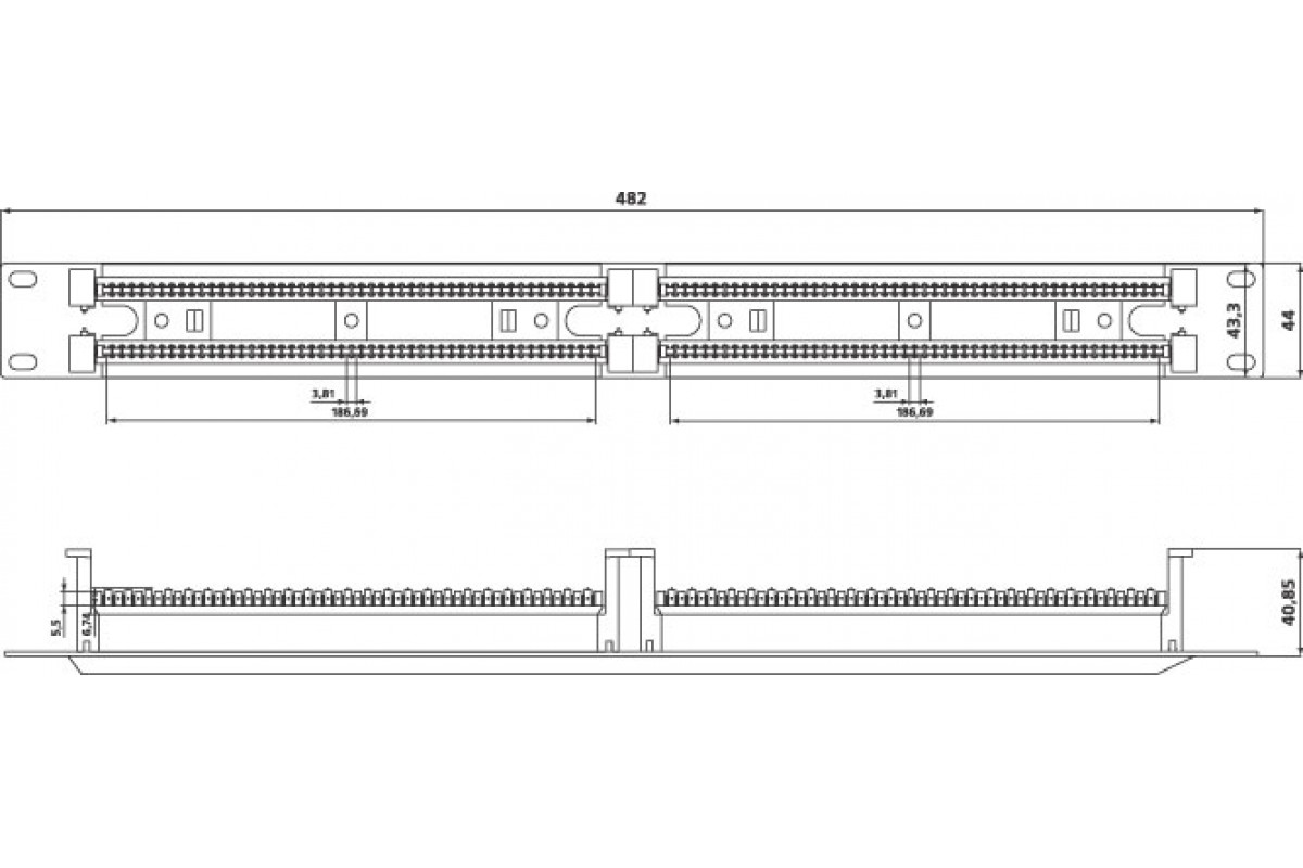 Hyperline 110c-19-100p-1u 100 парная кросс-панель 110 типа, 19" 1u (без модулей). Панель коммутационная 19" 1u 100-парная 110 типа, с коннекторами. 100 Парная кросс-панель 110 типа. Кросс-панель cp100-1u110 19дюймов 100-парная 1u 110т. ITK cp100-1u110.