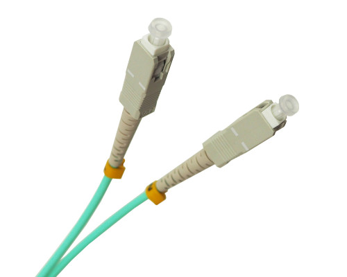 Комм. шнур оптический BNH Tight Buffer, Duplex SC/SC (UPC/UPC), OM3 50/125, LSZH, 5м, Ø 3мм, серый хвостовик, цвет: синий