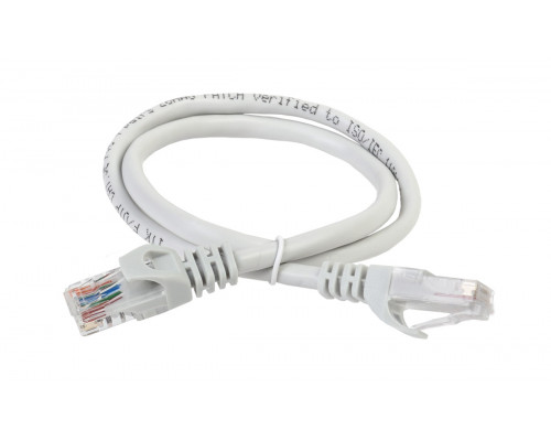Шнур комм. ITK, кат. 6, неэкр., U/UTP, RJ45/RJ45, LSZH, 0.5м, серый
