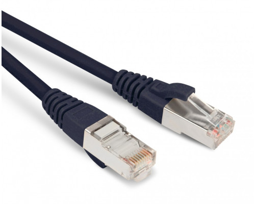 Шнур комм. Hyperline, кат. 5е, экр., STP, RJ45/RJ45, LSZH, AWG26 2м, чёрный