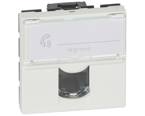 Розетка информационная Legrand Mosaic, 1x RJ45, кат. 6, неэкр., цвет: белый, (LEG.076564)