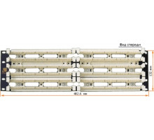 Кросс-панель Lanmaster, 19&quot;, 1HU, 300x110, кат. 5е, универсальная, неэкр., цвет: чёрный, (LAN-RS110-300FT), с модулями