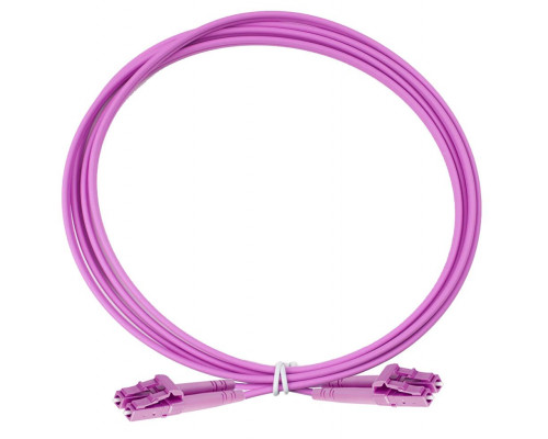 Комм. шнур оптический Eurolan Tight Buffer, Duplex LC/LC, OM4 50/125, LSZH (нг(A)-HF), 15м, пурпурный хвостовик, цвет: пурпурный
