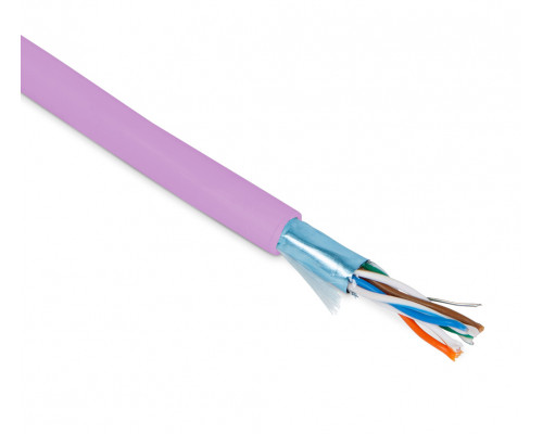 Кабель витая пара Hyperline FUTP4-C5E-P26-IN-PVC, PVC, F/UTP, кат. 5е, проводник Ø 0,48мм, 305м, коробка, тип прокладки: внутри зданий, цвет: розовый