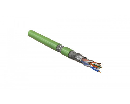 Кабель витая пара Hyperline SFUTP4-C5E-P26-IN-PVC, PVC, SF/UTP, кат. 5е, проводник Ø 0,48мм, 305м, тип прокладки: внутри зданий, цвет: зелёный