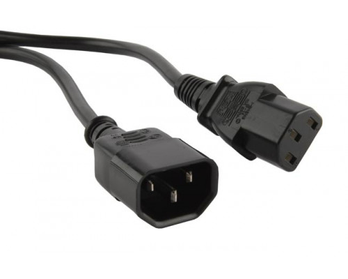 Шнур для блока питания Hyperline, IEC 320 C13, вилка IEC 60320 С14, 1 м, 10А, цвет: чёрный