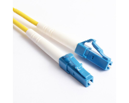 Комм. шнур оптический Hyperline, Simplex LC/LC (UPC), OS2 9/125, LSZH, 5м, Ø 2мм, синий хвостовик, цвет: жёлтый
