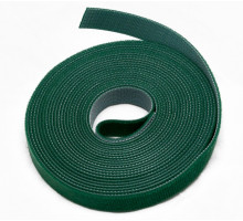 Лента липучая Hyperline WASNR, открывающаяся, 25 мм Ш, 5 000 мм Д, материал: полиамид тканное плетение, цвет: зелёный