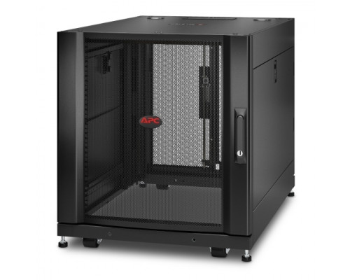 Шкаф серверный напольный APC NetShelter SX, IP20, 12U, 658х600х900 мм (ВхШхГ), дверь: перфорация, боковая панель: сплошная съемная, разборный, цвет: ч