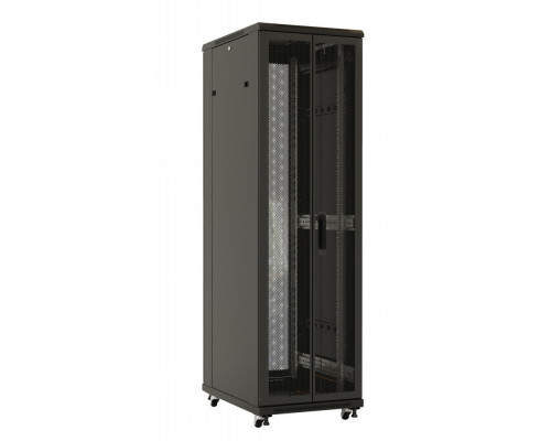 Шкаф серверный напольный Hyperline TTB, IP20, 32U, 1610х800х1200 мм (ВхШхГ), дверь: двойная распашная, перфорация, боковая панель: сплошная, разборный