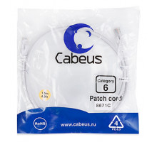 Патч-корд Cabeus PC-UTP-RJ45-Cat.6-1.5m-WH Кат.6 1.5 м белый