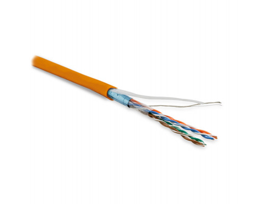 Кабель витая пара Hyperline FUTP4-C5E-P26-IN-PVC, PVC, F/UTP, кат. 5е, проводник Ø 0,48мм, 305м, коробка, тип прокладки: внутри зданий, цвет: оранжевы