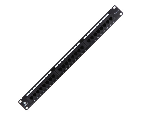 Комм. патч-панель BNH, 19", 1HU, портов: 24 х RJ45, кат. 5е, универсальная, неэкр., цвет: чёрный, (B100.1-24-5E-WO-UNB)