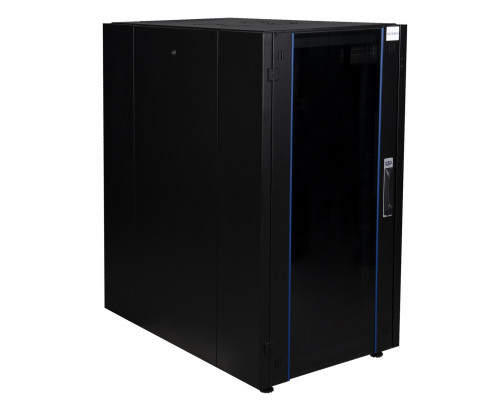 Шкаф телекоммуникационный напольный Datarex, IP20, 22U, 1121х600х1000 мм (ВхШхГ), дверь: стекло, боковая панель: сплошная съемная, разборный, цвет: чё