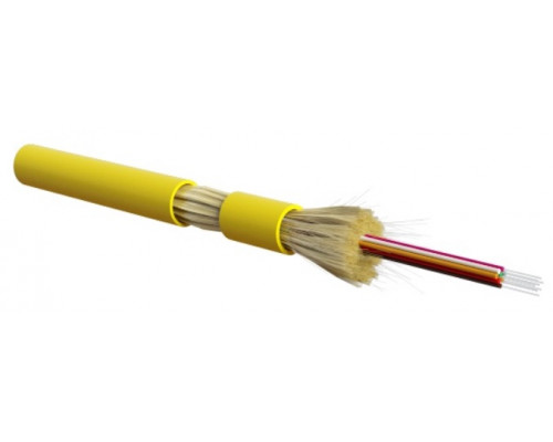 Кабель ВО Hyperline Tight Buffer,  2хОВ, SMF-28 9/125, LSZH, Ø 4,4мм, внутри зданий, небронированный, цвет: жёлтый