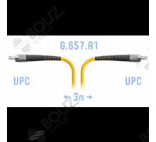 Патчкорд оптический FC/UPC, SM, Simplex, 0.25 метров, LSZH 3мм