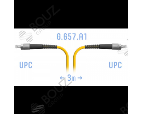 Патчкорд оптический FC/UPC, SM, Simplex, 0.25 метров, LSZH 3мм
