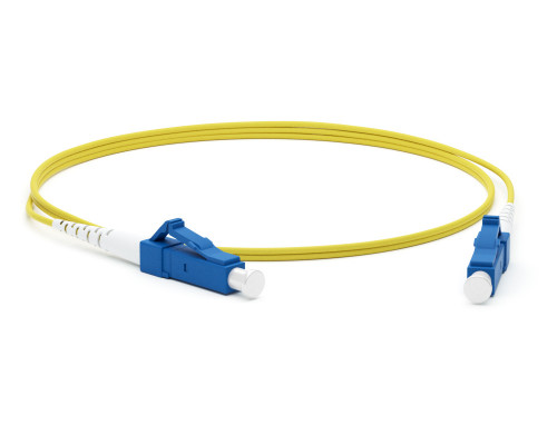 Комм. шнур оптический Hyperline, Simplex LC/LC (UPC), OS2 9/125, LSZH, 1м, Ø 2мм, синий хвостовик, цвет: жёлтый