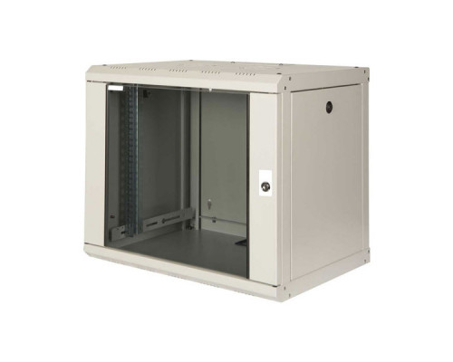 Шкаф телекоммуникационный настенный Lande PROLine, 19", 9U, 505х600х600 мм (ВхШхГ), дверь: металл, цвет: серый