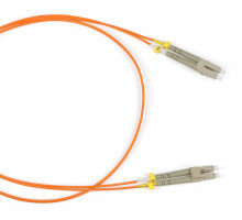 Комм. шнур оптический Hyperline, Duplex LC/LC, OM2 50/125, LSZH, 5м, Ø 2мм, серый хвостовик, цвет: оранжевый