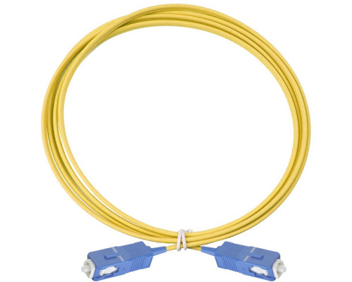Комм. шнур оптический Eurolan Tight Buffer, Simplex SC/SC, OS2 9/125, LSZH (нг(A)-HF), 10м, синий хвостовик, цвет: жёлтый