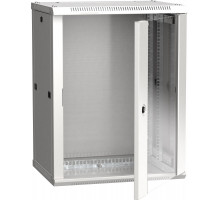 Шкаф навесной ITK LINEA W, 19", 15U, 770х600х600 мм (ВхШхГ), дверь: стекло, разборный, цвет: серый