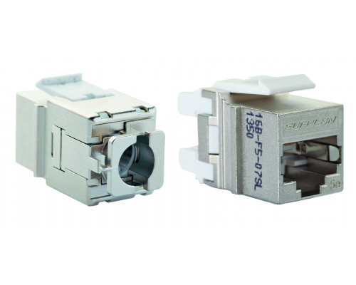 Модуль универсальный Eurolan, keystone, 1хRJ45, кат. 5е, экр., цвет: стальной