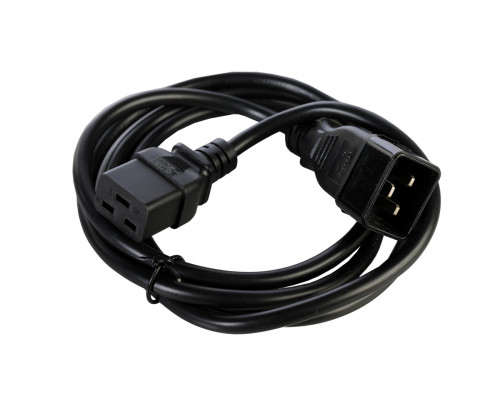 Шнур для блока питания Hyperline, IEC 60320 С19, 0.5 м, 16А, цвет: чёрный
